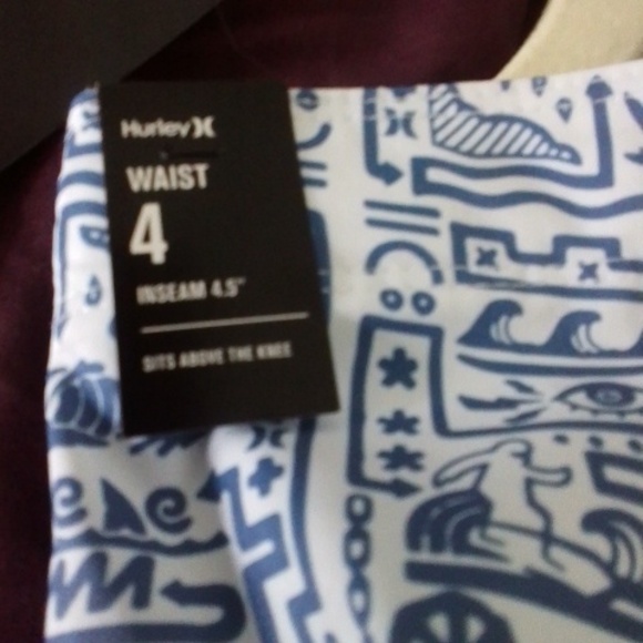 Hurley Blue and White Kids Swim Trunks - Picture 5 of 5